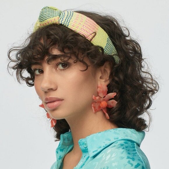 Lele Sadoughi Mixed Raffia Knotted Women’s Headband - Multicolored - Picture 4 of 7